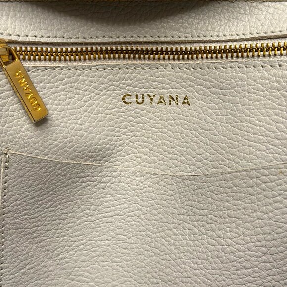 Cuyana Classic Easy Zipper Tote Light Blue Pebbled Leather Bag 2020s - Picture 3 of 15